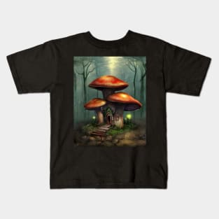 Magic Mushroom House in an Enchanted Forest Kids T-Shirt